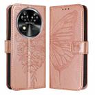 For Oukitel C37 Embossed Butterfly Leather Phone Case(Rose Gold) - 2