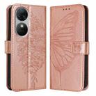 For Oukitel C38 Embossed Butterfly Leather Phone Case(Rose Gold) - 2