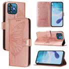 For Oukitel C53 Embossed Butterfly Leather Phone Case(Rose Gold) - 1