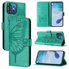 For Oukitel C53 Embossed Butterfly Leather Phone Case(Green) - 1