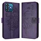 For Oukitel C53 Embossed Butterfly Leather Phone Case(Dark Purple) - 2