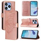 For Oukitel C50 Embossed Butterfly Leather Phone Case(Rose Gold) - 1