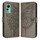 For Ulefone Note 14 Embossed Butterfly Leather Phone Case(Grey) - 2