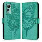 For Ulefone Note 14 Embossed Butterfly Leather Phone Case(Green) - 2