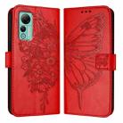 For Ulefone Note 14 Embossed Butterfly Leather Phone Case(Red) - 2