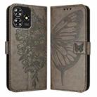 For ZTE Blade A73 4G Embossed Butterfly Leather Phone Case(Grey) - 2