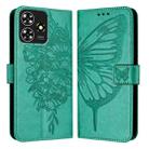 For ZTE Blade A73 4G Embossed Butterfly Leather Phone Case(Green) - 2