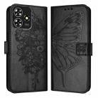 For ZTE Blade A73 4G Embossed Butterfly Leather Phone Case(Black) - 2