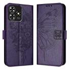 For ZTE Blade A73 4G Embossed Butterfly Leather Phone Case(Dark Purple) - 2