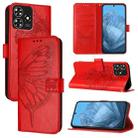 For ZTE Blade A73 4G Embossed Butterfly Leather Phone Case(Red) - 1