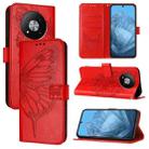 For ZTE Blade A73 5G Embossed Butterfly Leather Phone Case(Red) - 1