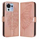 For ZTE Blade V50 Vita Embossed Butterfly Leather Phone Case(Rose Gold) - 2