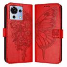 For ZTE Blade V50 Vita Embossed Butterfly Leather Phone Case(Red) - 2