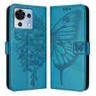 For ZTE Blade V50 Vita Embossed Butterfly Leather Phone Case(Blue) - 2