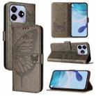 For ZTE Blade V60 / Axon 60 4G Embossed Butterfly Leather Phone Case(Grey) - 1