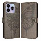 For ZTE Blade V60 / Axon 60 4G Embossed Butterfly Leather Phone Case(Grey) - 2