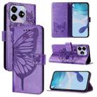 For ZTE Blade V60 / Axon 60 4G Embossed Butterfly Leather Phone Case(Purple) - 1