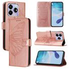 For ZTE Blade V60 / Axon 60 4G Embossed Butterfly Leather Phone Case(Rose Gold) - 1