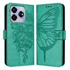 For ZTE Blade V60 / Axon 60 4G Embossed Butterfly Leather Phone Case(Green) - 2