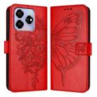 For ZTE Blade V60 / Axon 60 4G Embossed Butterfly Leather Phone Case(Red) - 2