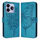 For ZTE Blade V60 / Axon 60 4G Embossed Butterfly Leather Phone Case(Blue) - 2