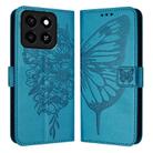 For ZTE Blade A35 / A55 Embossed Butterfly Leather Phone Case(Blue) - 2