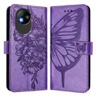 For ZTE Blade A35 Lite / A35 Core Embossed Butterfly Leather Phone Case(Purple) - 2