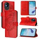 For ZTE Blade A35 Lite / A35 Core Embossed Butterfly Leather Phone Case(Red) - 1