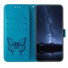 For ZTE Blade A35 Lite / A35 Core Embossed Butterfly Leather Phone Case(Blue) - 3