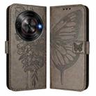 For ZTE Blade A75 5G / Nubia Focus Embossed Butterfly Leather Phone Case(Grey) - 2