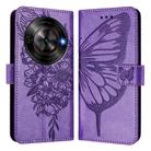 For ZTE Blade A75 5G / Nubia Focus Embossed Butterfly Leather Phone Case(Purple) - 2