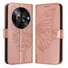 For ZTE Blade A75 5G / Nubia Focus Embossed Butterfly Leather Phone Case(Rose Gold) - 2