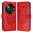 For ZTE Blade A75 5G / Nubia Focus Embossed Butterfly Leather Phone Case(Red) - 2