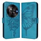 For ZTE Blade A75 5G / Nubia Focus Embossed Butterfly Leather Phone Case(Blue) - 2