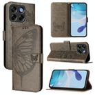 For ZTE Blade V70 Vita / V70 Design Embossed Butterfly Leather Phone Case(Grey) - 1