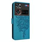 For ZTE Nubia Z60 Ultra Embossed Butterfly Leather Phone Case(Blue) - 2