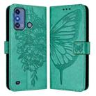 For ZTE Blade A53 Pro Embossed Butterfly Leather Phone Case(Green) - 2
