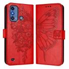 For ZTE Blade A53 Pro Embossed Butterfly Leather Phone Case(Red) - 2