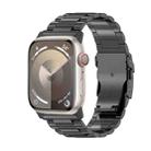 For Apple Watch Series 8 45mm 26mm Safety Buckle Titanium Alloy Watch Band(Black) - 1