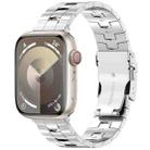 For Apple Watch Series 9 45mm Rice Ears Safety Buckle Titanium Alloy Watch Band(Silver) - 1