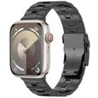 For Apple Watch Series 8 45mm Rice Ears Safety Buckle Titanium Alloy Watch Band(Black) - 1