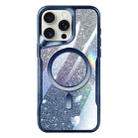 For iPhone 15 Pro Max Blade MagSafe Magnetic Gradient Glitter PC Phone Case(Blue) - 1