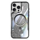 For iPhone 15 Pro Blade MagSafe Magnetic Gradient Glitter PC Phone Case(Black) - 1