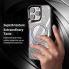 For iPhone 15 Pro Blade MagSafe Magnetic Gradient Glitter PC Phone Case(Silver White) - 3