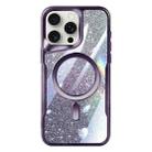 For iPhone 15 Pro Blade MagSafe Magnetic Gradient Glitter PC Phone Case(Purple) - 1