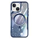 For iPhone 15 Plus Blade MagSafe Magnetic Gradient Glitter PC Phone Case(Blue) - 1