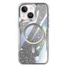 For iPhone 15 Blade MagSafe Magnetic Gradient Glitter PC Phone Case(Silver White) - 1