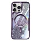 For iPhone 14 Pro Max Blade MagSafe Magnetic Gradient Glitter PC Phone Case(Purple) - 1