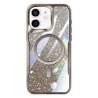 For iPhone 12 Blade MagSafe Magnetic Gradient Glitter PC Phone Case(Titanium Grey) - 1