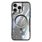For iPhone 12 Pro Max Blade MagSafe Magnetic Gradient Glitter PC Phone Case(Black) - 1